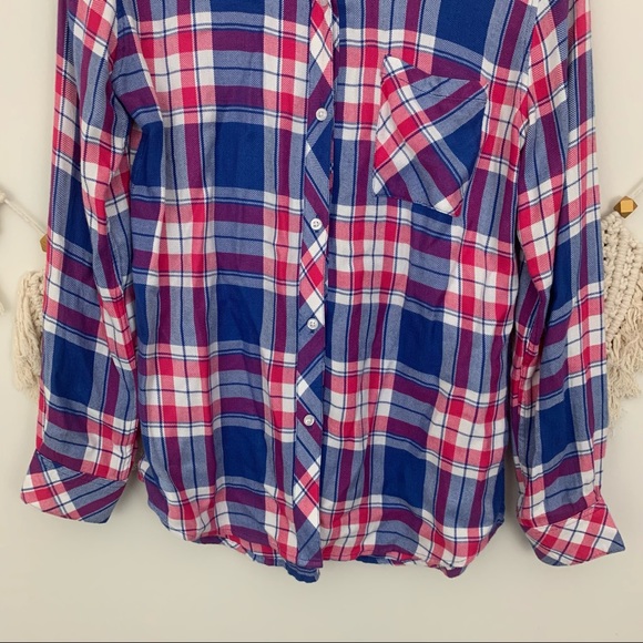 Rails Hunter Pink & Blue Plaid Button Down Top - Picture 6 of 8